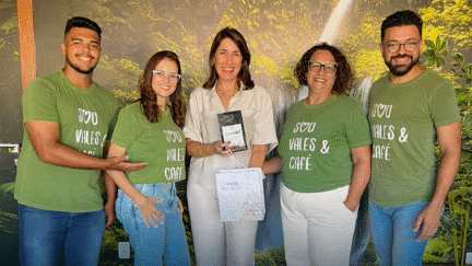 Lenise Loureiro, da Rede Tribuna, e Convention dialogam sobre projetos de comunicação da Região Sul Capixaba dos Vales e Café